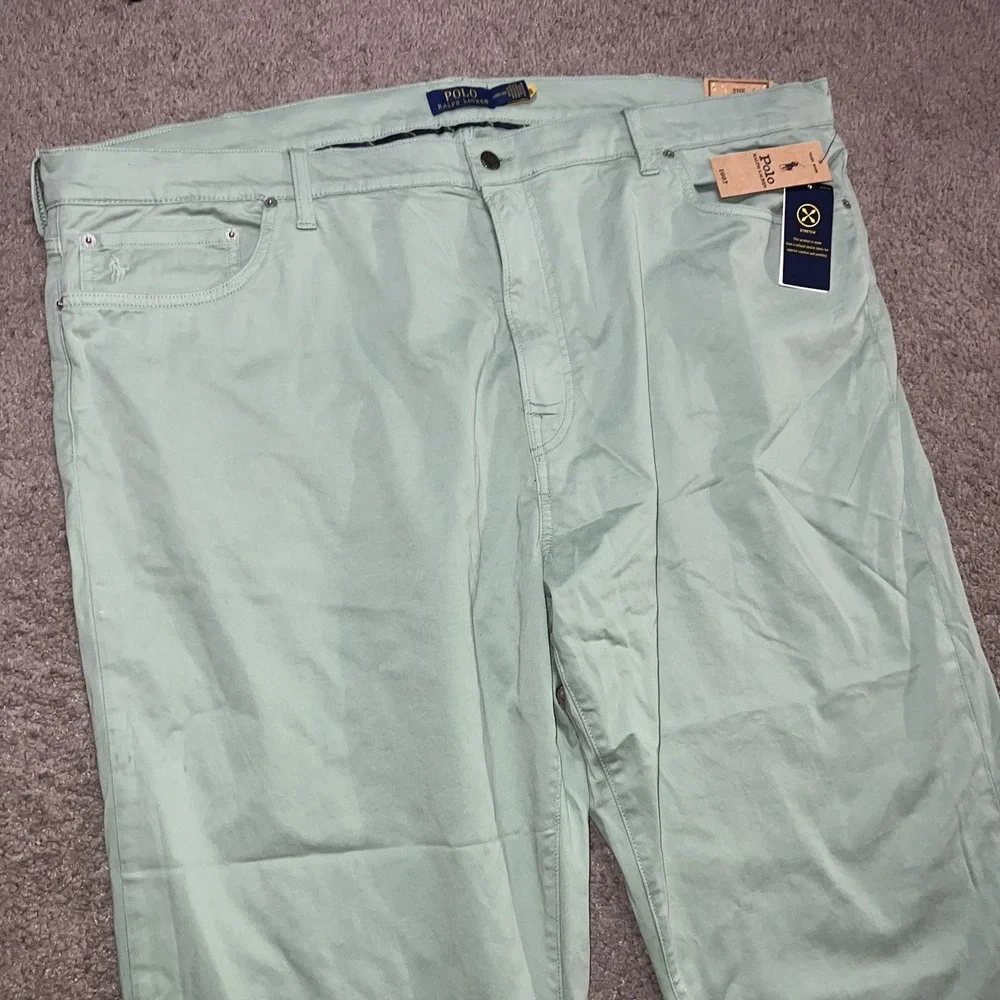 NWT Polo Ralph Lauren Pants Mens 48x30 Green Classic Fit Chino Big & Tall